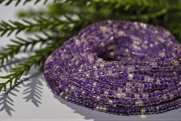 Waist Beads / Afrikanische Taillenkette - UYI - Lila (elastisch)