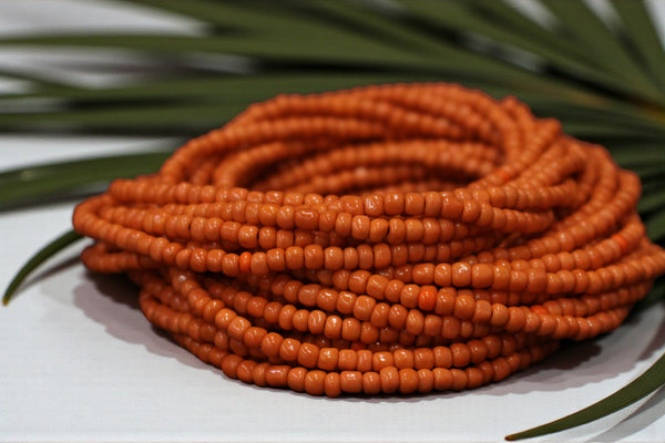 Waist Beads / Afrikanische Taillenkette - BENIN - Orange (elastisch)