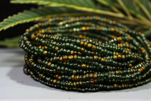 Waist Beads / Afrikanische Taillenkette - AKPATA- Grün (elastisch)