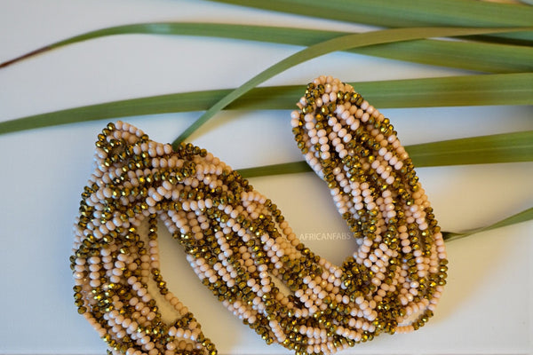 Waist Beads / Afrikanische Taillenkette - Ebébé - Gold (Traditionelle nicht elastische Schnur)