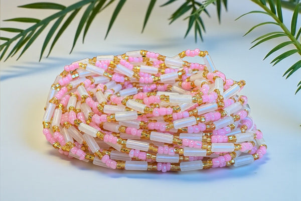 Waist Beads / Afrikanische Taillenkette - Obi - Rosa (Traditionelle nicht elastische Schnur)