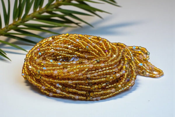 Waist Beads / Afrikanische Taillenkette - Ose - Gold (Traditionelle nicht elastische Schnur)