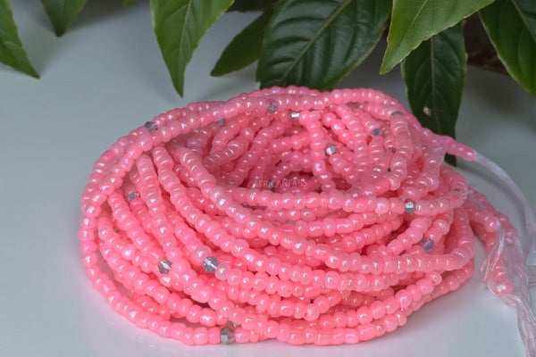 Waist Beads / Afrikanische Taillenkette - Chim - Rosa (Traditionelle nicht elastische Schnur)