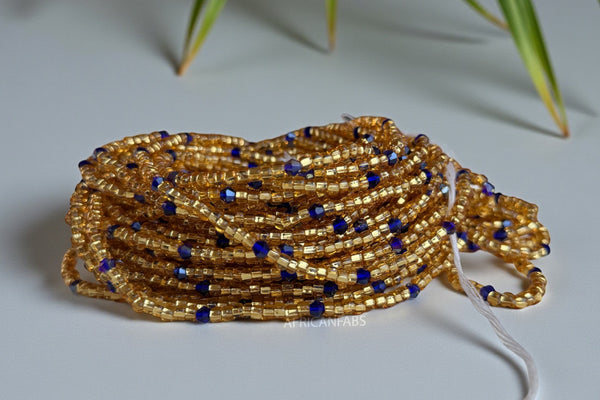 Waist Beads / Afrikanische Taillenkette - Aburié - Gold (Traditionelle nicht elastische Schnur)