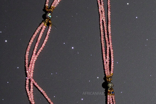 3 in 1 Waist Beads / Afrikanische Taillenkette - Mami - Rosa (Traditionelle nicht elastische Schnur)