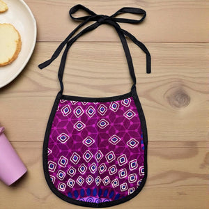 Afrikanischer Print Baby-Lätzchen - Lila Dotted Patterns (Unisex)