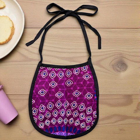 Afrikanischer Print Baby-Lätzchen - Lila Dotted Patterns (Unisex)