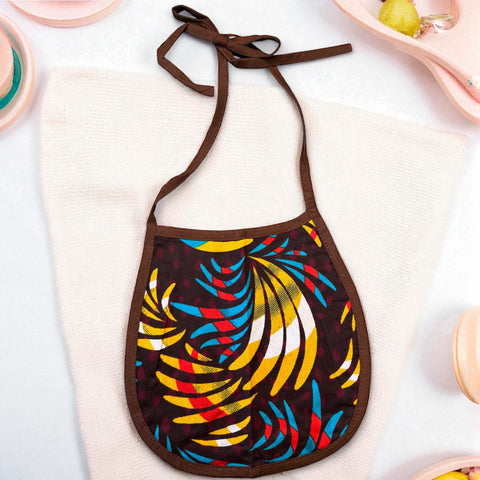 Afrikanischer Print Baby-Lätzchen - Mehrfarbige Federn (Unisex)
