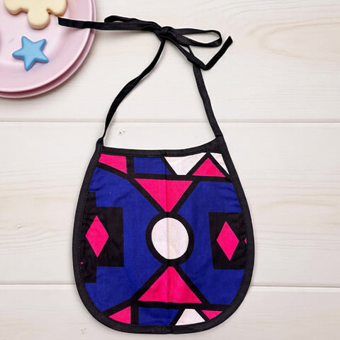 Afrikanischer Print Baby-Lätzchen - Blau Rosa Samakaka (Unisex)