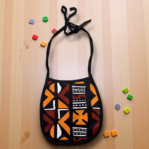 Afrikanischer Print Baby-Lätzchen - Braun Kreuz Bogolan (Unisex)