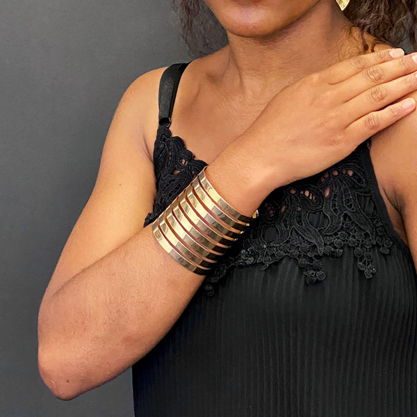 Afrikanischer Stil Armspange Armband - Gold