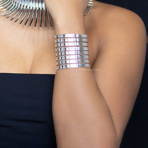 Afrikanischer Stil Armspange Armband - Silber