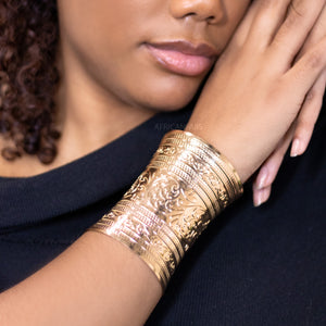Afrikanischer Stil Armspange Armband - Flor - Gold