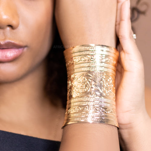Afrikanischer Stil Armspange Armband - Flor - Gold