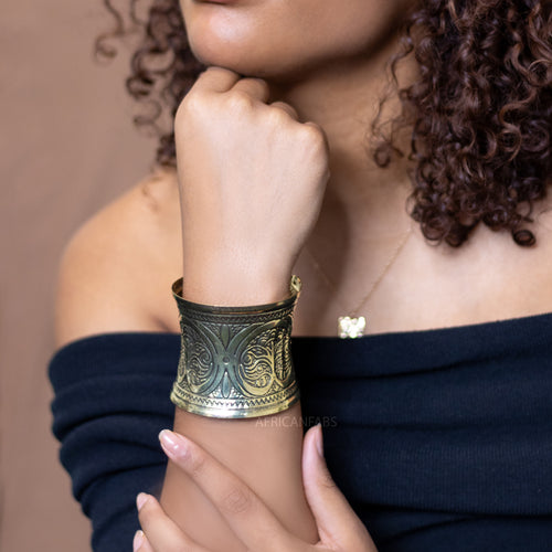Afrikanischer Stil Armspange Armband - Infinity - Gold