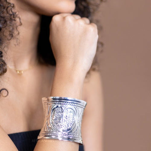 Afrikanischer Stil Armspange Armband - Infinity - Silber