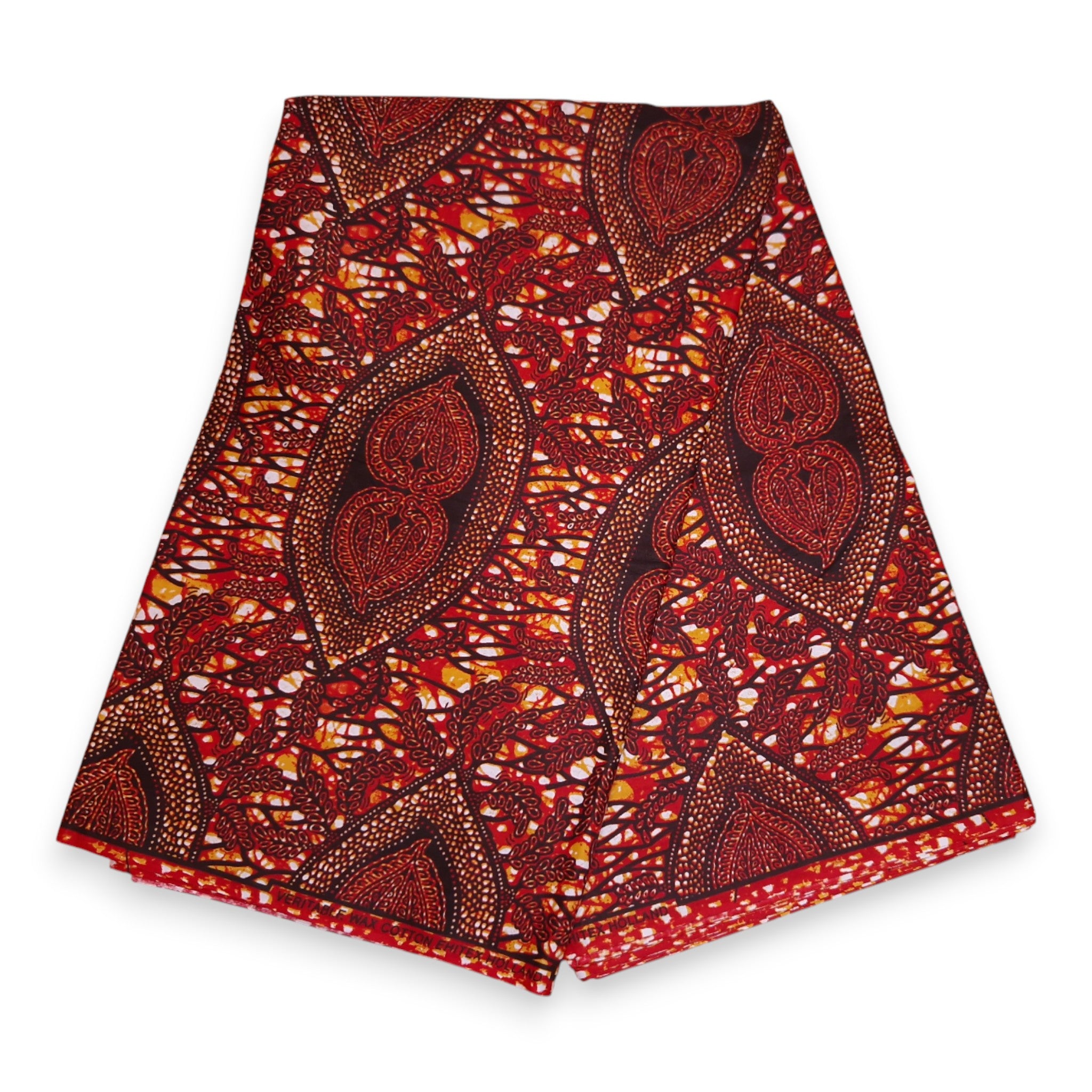 Afrikanischer Print Stoff - Braun Bronze Hidden-Leaf-Relic - 100% Baumwolle