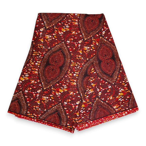 Afrikanischer Print Stoff - Braun Bronze Hidden-Leaf-Relic - 100% Baumwolle