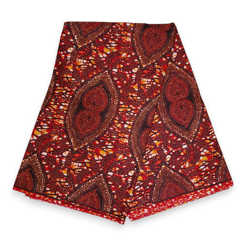 Afrikanischer Print Stoff - Braun Bronze Hidden-Leaf-Relic - 100% Baumwolle