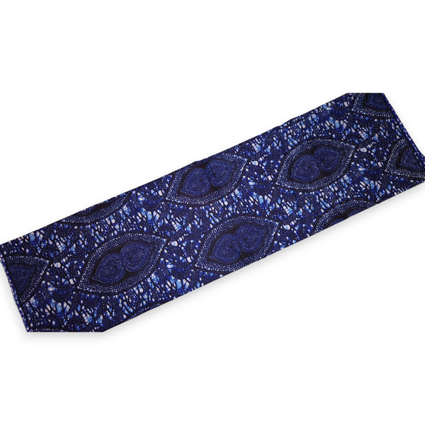 Afrikanischer Wax Print Stoff - Blau Hidden Leaf Relic - 100% Baumwolle