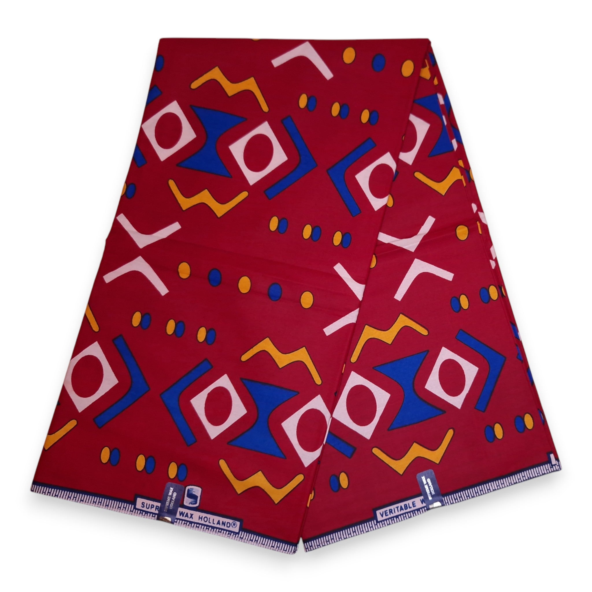 Afrikanischer Stoff - Rot Bogolan - 100 % Baumwolle