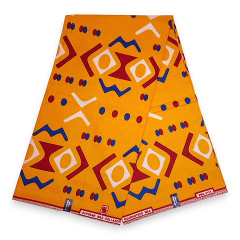 Afrikanischer Stoff - Rot Bogolan - 100 % Baumwolle