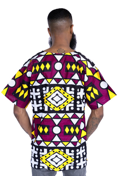 Dashiki Shirt / Dashiki Kleid - Lila Samakaka - Afrikanisches Top - Unisex