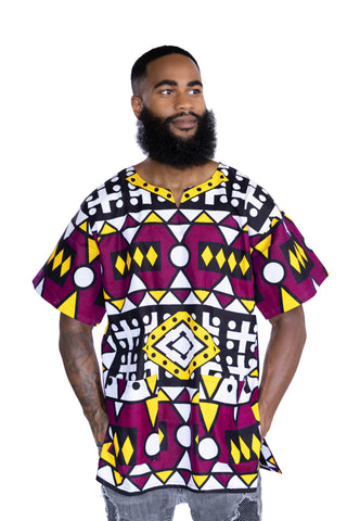 Dashiki Shirt / Dashiki Kleid - Lila Samakaka - Afrikanisches Top - Unisex