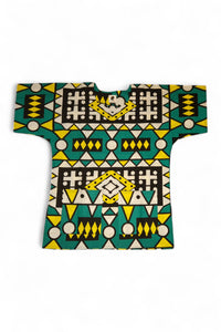 Dashiki Shirt / Dashiki Kleid - Türkis Gelb Samakaka - Afrikanisches Top - Unisex