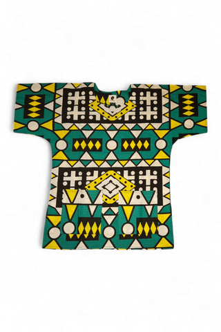 Dashiki Shirt / Dashiki Kleid - Türkis Gelb Samakaka - Afrikanisches Top - Unisex