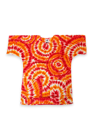 Dashiki Shirt / Dashiki Kleid - Orange Tie-dye - Afrikanisches Top - Unisex