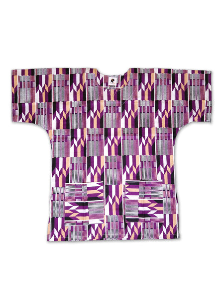 Dashiki Shirt / Dashiki Kleid - Lila Kente - Afrikanisches Top - Unisex