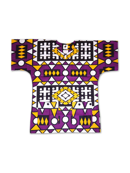 Dashiki Shirt / Dashiki Kleid - Lila Samakaka - Afrikanisches Top - Unisex
