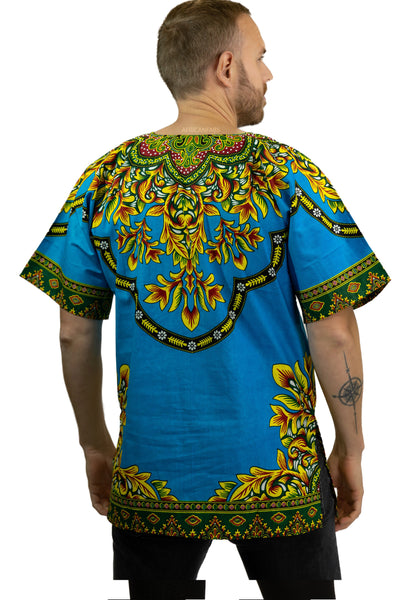 Dashiki Shirt / Dashiki Kleid - Blau - Afrikanisches Top - Unisex