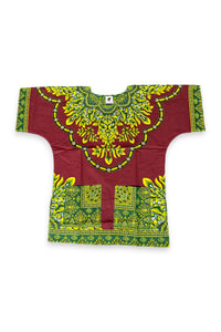Dashiki Shirt / Dashiki Kleid - Rot - Afrikanisches Top - Unisex