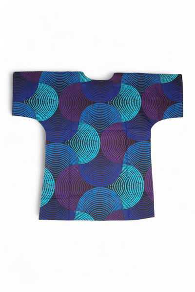 Dashiki Shirt / Dashiki Kleid - Blau & Türkis Concentric Circle Design - Afrikanisches Top - Unisex
