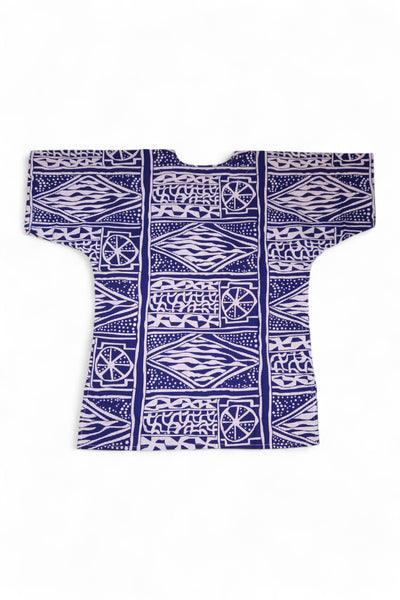Dashiki Shirt / Dashiki Kleid - Blau Ndop Cameroon - Afrikanisches Top - Unisex