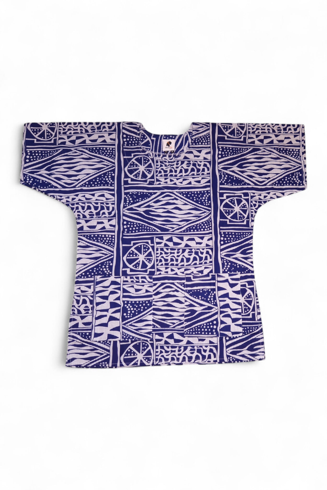 Dashiki Shirt / Dashiki Kleid - Blau Ndop Cameroon - Afrikanisches Top - Unisex