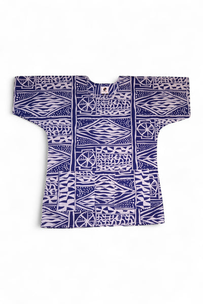Dashiki Shirt / Dashiki Kleid - Blau Ndop Cameroon - Afrikanisches Top - Unisex