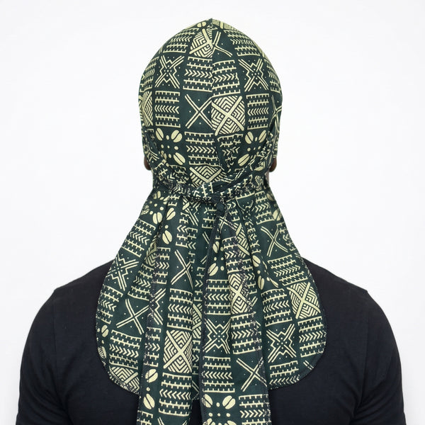 Durag / Du-rag / Bandana - Unisex - Grün Bogolan