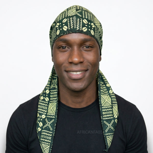 Durag / Du-rag / Bandana - Unisex - Grün Bogolan