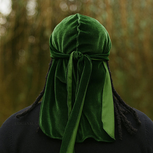 Samt Durag / Velvet Du-rag / Bandana - Unisex - Moosgrün