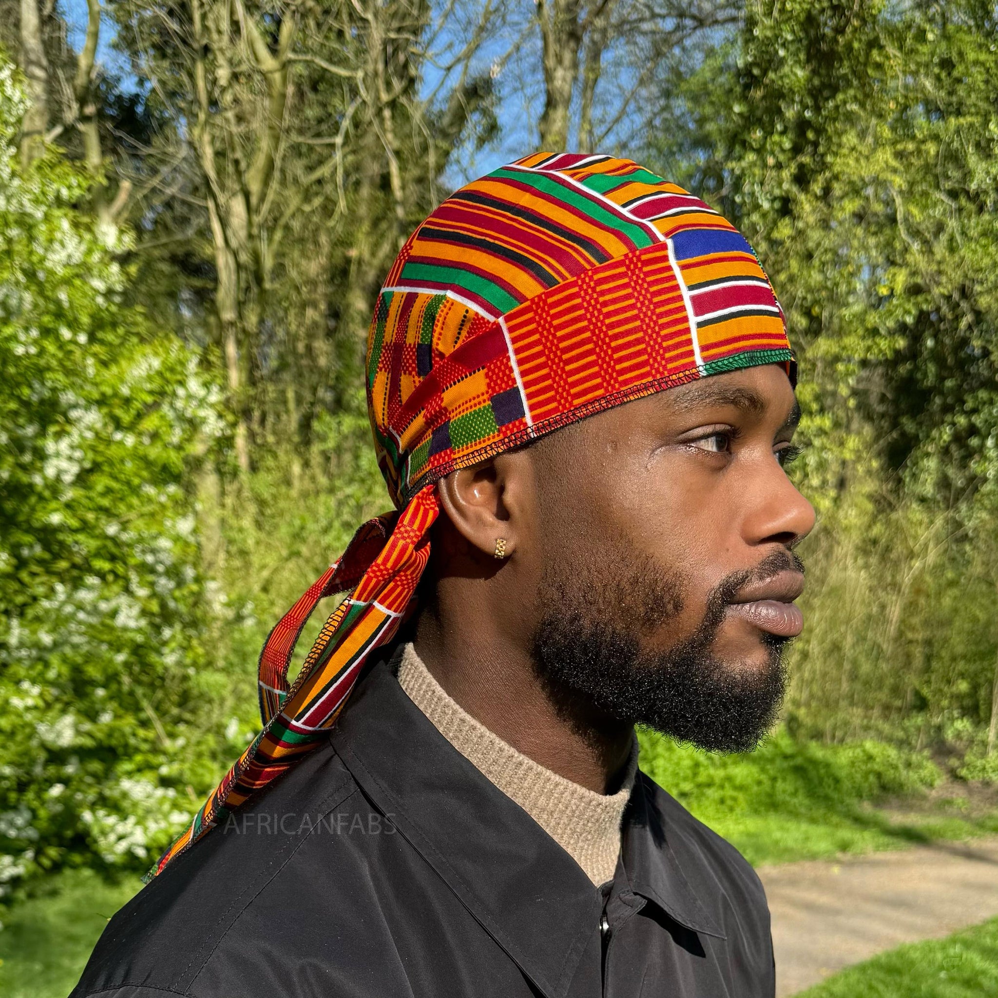 Durag / Du-rag / Bandana - Unisex - Gelb / Grün Kente