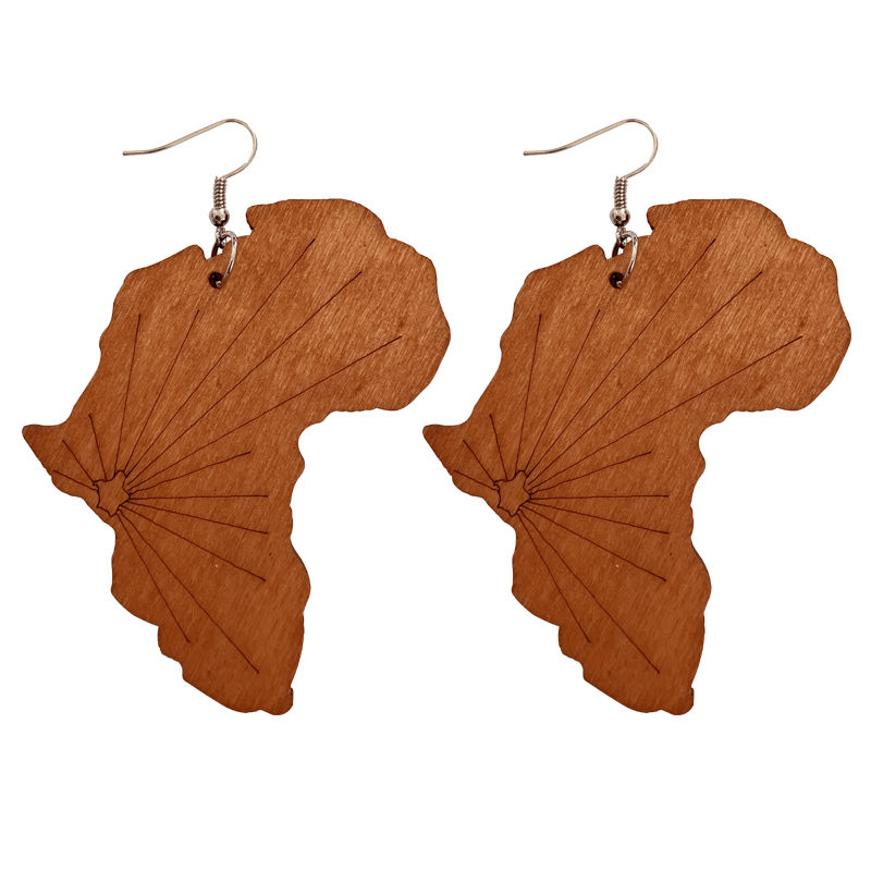 Africa shape braune - Afrikanische Ohrringe