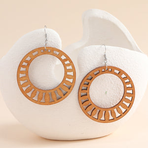 Afrikanische Print Ohrringe | Rund Ohrringe aus Holz