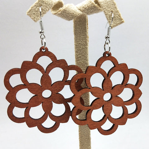 Afrikanische Print Ohrringe | Symbol für braune Blumenohrringe