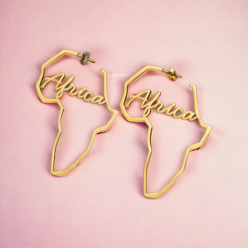 Afrikanischer Kontinent Ohrringe - Gold