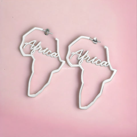 Afrikanischer Kontinent Ohrringe - Silber