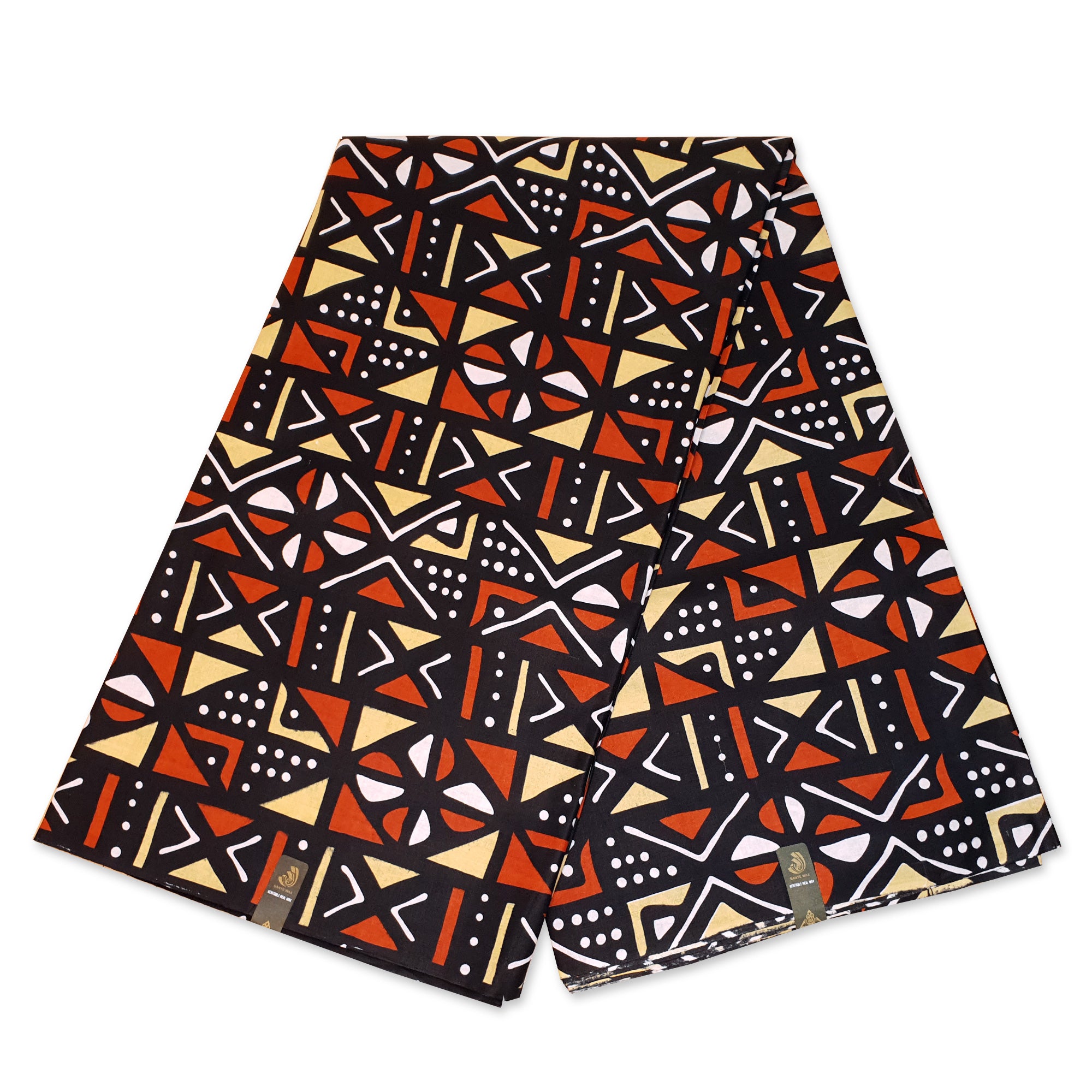 African Wax print fabric - Brown and Beige Bogolan - 100% cotton