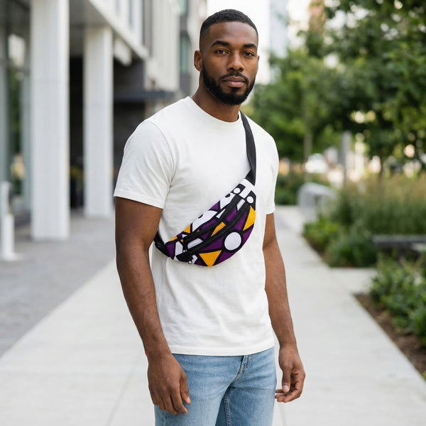 Bauchtasche mit afrikanischem Print Gürteltasche / Fanny pack / Hüfttasche / Bumbag - Lila samakaka - mit verstellbarem Gurt